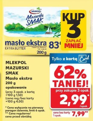 Masło ekstra Mazurski Smak promocja w Kaufland
