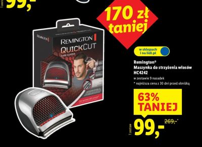Maszynka do strzyżenia włosów Remington Quickcut HC4242 promocja w Lidl