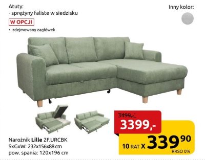 Narożnik Lille 2F.URCBK promocja w Black Red White