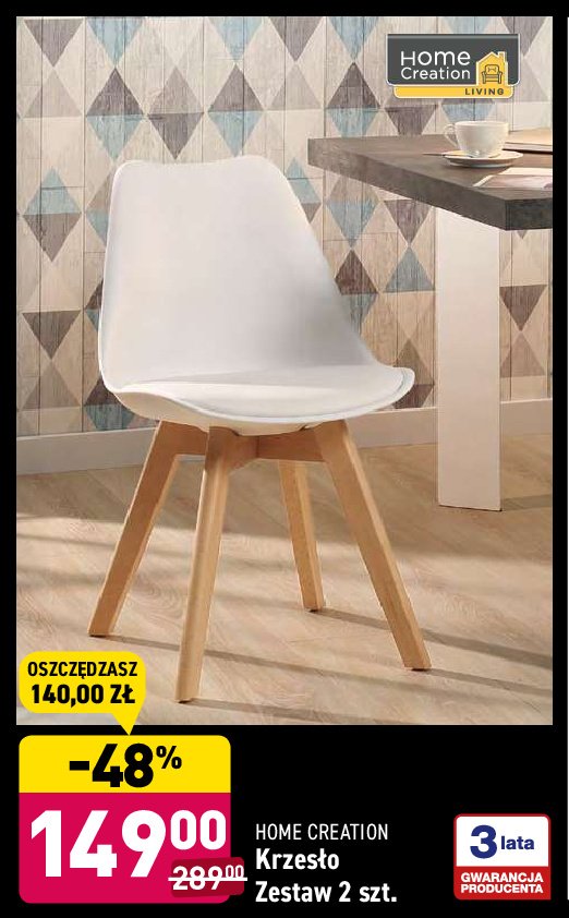 Krzesło w stylu skandynawskim 82 cm Home creation promocja