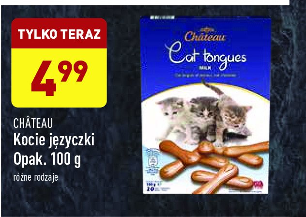 Kocie języczki z mlecznej czekolady Chateau Chateau (aldi) promocja