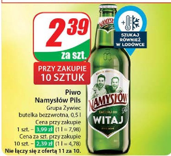 Piwo Namysłów pils promocja w Dino