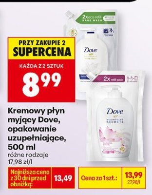 Kremowy płyn myjący, opakowanie uzupełniające, 500 ml promocja w Biedronka