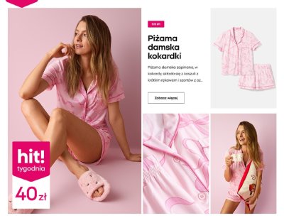 Piżama damska kokardki promocja w Pepco