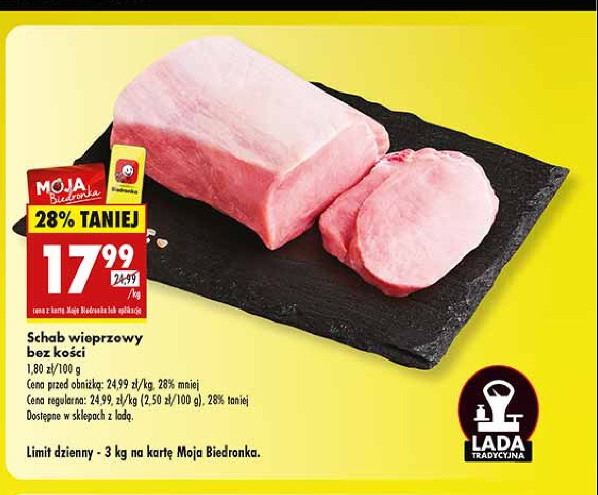 Schab wieprzowy bez kości promocja w Biedronka