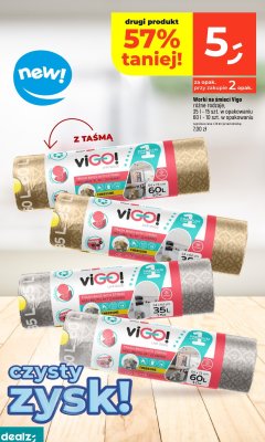 Worki na śmieci Vigo 60l 10szt. promocja w Dealz
