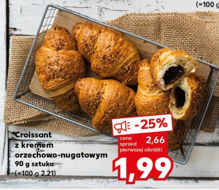Croissant z kremem orzechowo-nugatowym promocja