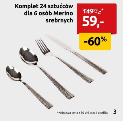 Komplet 24 sztućców dla 6 osób Merino srebrnych promocja w Black Red White
