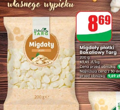 Migdały płatki Bakaliowy Targ promocja w Dino