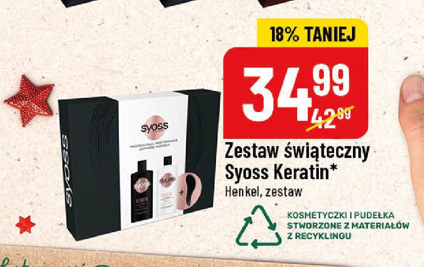 Zestaw w pude艂ku keratin szampon 440 ml + od偶ywka 440 ml Syoss zestaw promocja