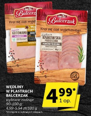Wędliny w plastrach Balcerzak promocja w Groszek