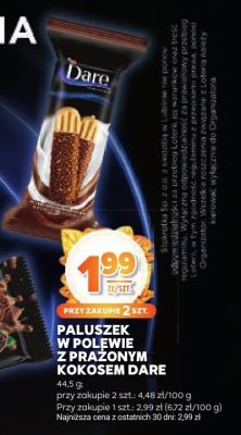 Paluszek w polewie z prażonym kokosem Dare promocja w Stokrotka