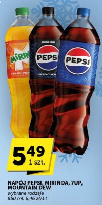 Napój Pepsi, Mirinda, 7UP, Mountain Dew wybrane rodzaje 850 ml promocja w ABC