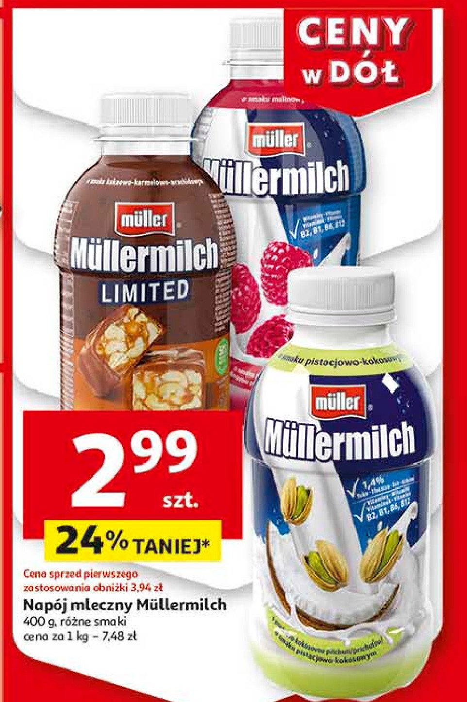 Napój mleczny kokosowo-pistacjowy Mullermilch promocja w Auchan