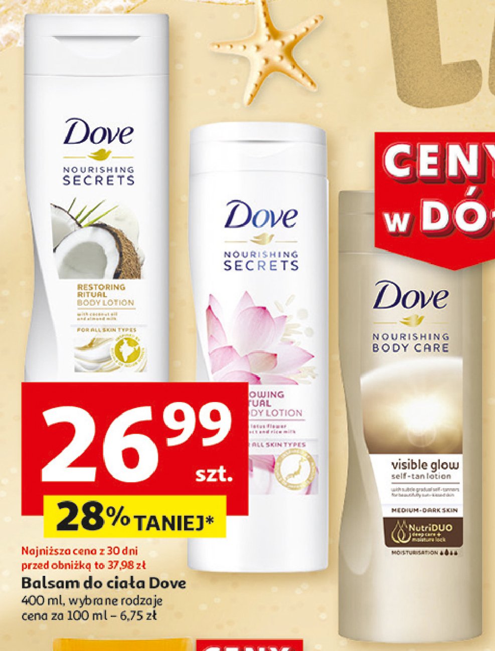 Balsam do ciała visible glow Dove nourishing body care promocja