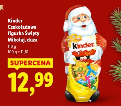 Czekolada Kinder Czekoladowa figurka Święty Mikołaj, duża promocja w Lidl