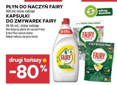 Kapsułki do zmywarek Fairy 36-56 szt. promocja w Stokrotka