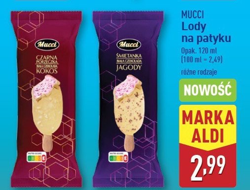 Lody śmietanka jagoda Mucci promocja