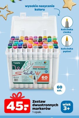 Zestaw dwustronnych markerów 60 szt. promocja w Netto
