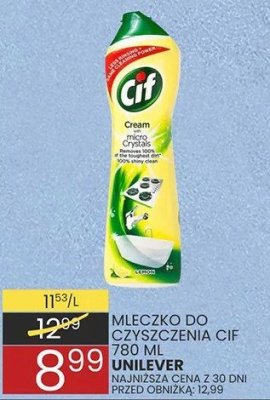 Mleczko do czyszczenia CIF 780 ml UNILEVER promocja w Wafelek