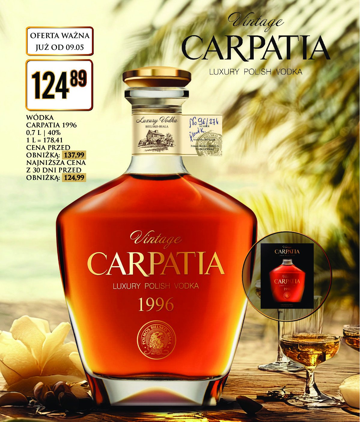 Wódka CARPATIA VINTAGE 1996 promocja w Dino