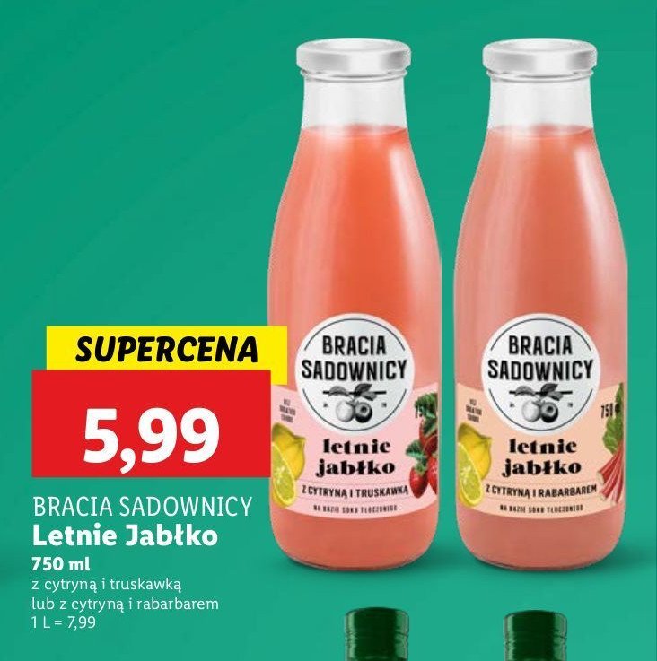 Sok letnie jabłko z cytryną i truskawką Bracia sadownicy promocja w Lidl