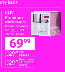 Krem do twarzy z jagodami żeń-szenia spf 30/pa++ Cliv premium promocja