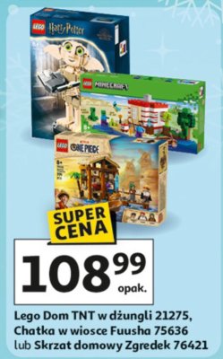 Lego Dom TNT w dżungli 21275, Chatka w wiosce Fuusha 75636 lub Skrzat domowy Zgredek 76421 promocja w Auchan