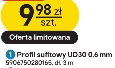 Profil sufitowy UD30 0,6 mm promocja w Castorama