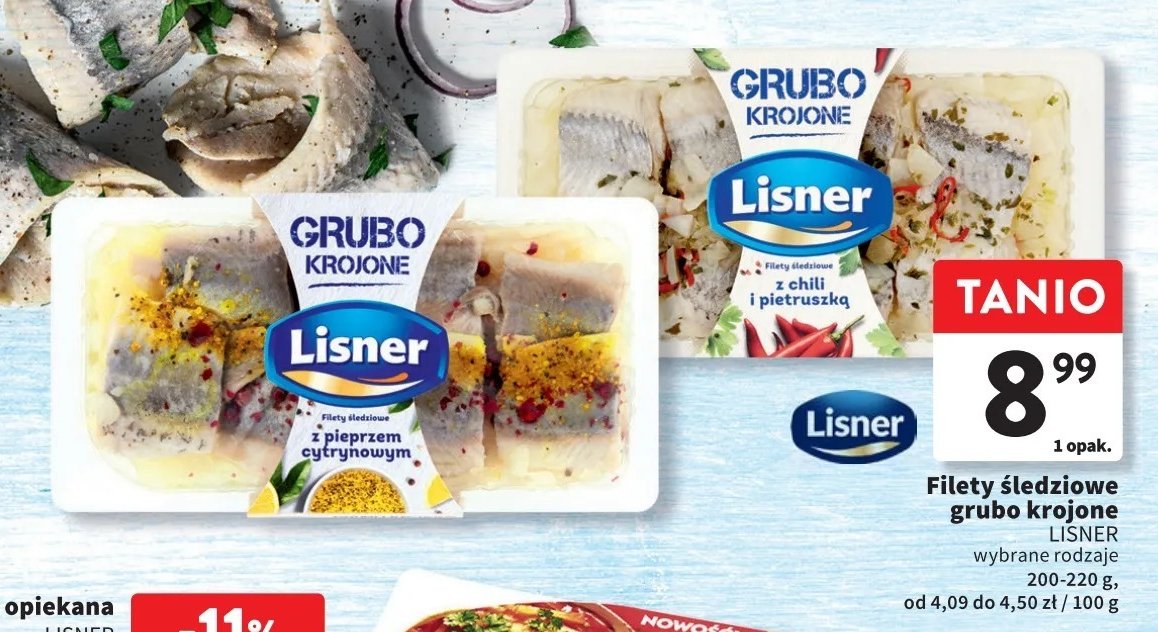 Filety śledziowe grubo krojone z chili i pietruszką Lisner promocja w Intermarche