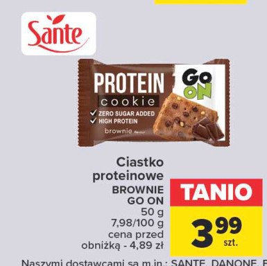 Ciastko brownie Sante go on! protein cookie promocja