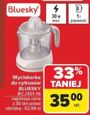 Wyciskarka do cytrusów BC.J301-JG BLUESKY promocja w Carrefour