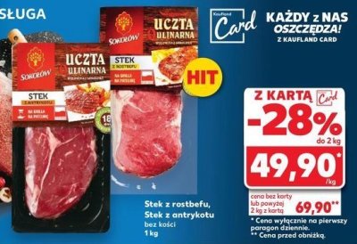 Stek z antrykotu bez ko艣ci Soko艂贸w promocja