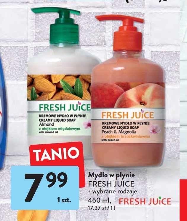 Mydło w płynie peach & mangolia z olejkiem brzoskwiniowym Fresh juice promocja