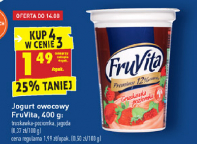 Jogurt truskawka - poziomka Fruvita premium promocja
