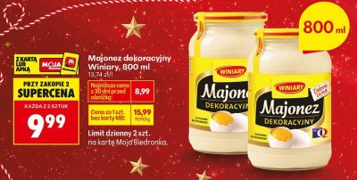 Majonez dekoracyjny Winiary 800ml promocja w Biedronka