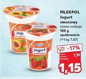 Jogurt brzoskwiniowy Mlekpol promocja w Kaufland