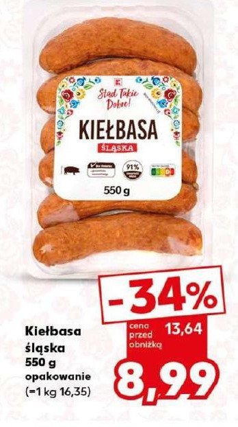 Kiełbasa śląska K-classic promocja w Kaufland