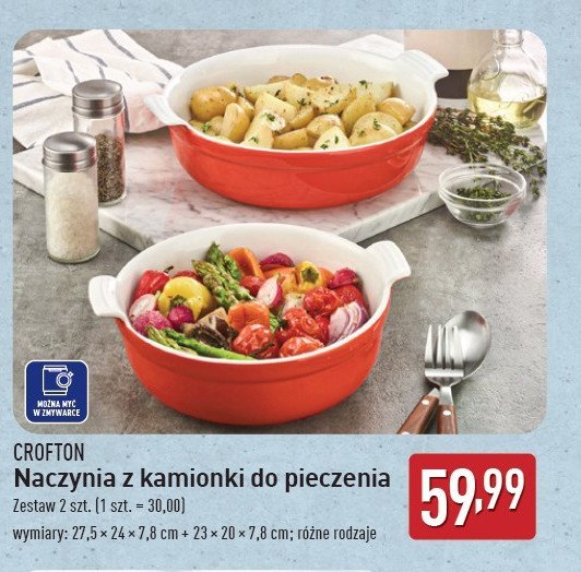 Naczynia z kamionki 27.5 x 24 x 7.8 cm + 23 x 20 x 7.8 cm Crofton promocja