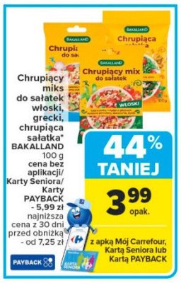 Chrupiąca sałatka prażony mix Bakalland promocja