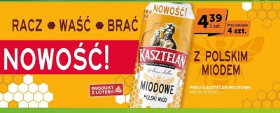 Piwo Kasztelan Miodowe z polskim miodem promocja w Groszek