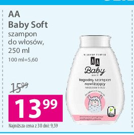 Łagodny szampon nawilżający Aa baby soft promocja