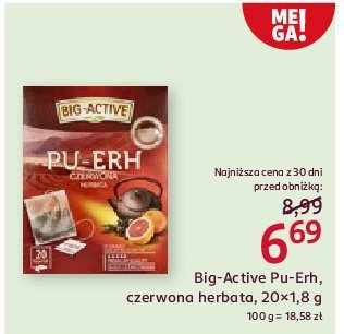 Herbata grapefruit Big-active pu-erh promocja