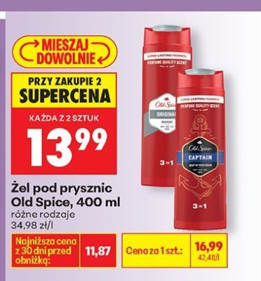 Żel pod prysznic Old Spice różne rodzaje promocja w Biedronka