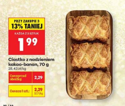Ciastko z nadzieniem kakao-banan, 70 g promocja w Biedronka