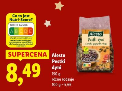 Alesto Pestki dyni 150 g promocja w Lidl