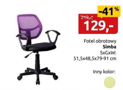 Fotel obrotowy Simba promocja w Black Red White