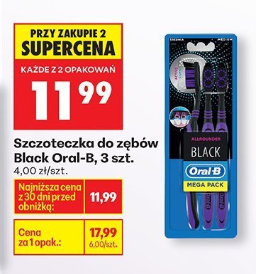 Szczoteczka do zębów Black Oral-B, 3 szt. promocja w Biedronka
