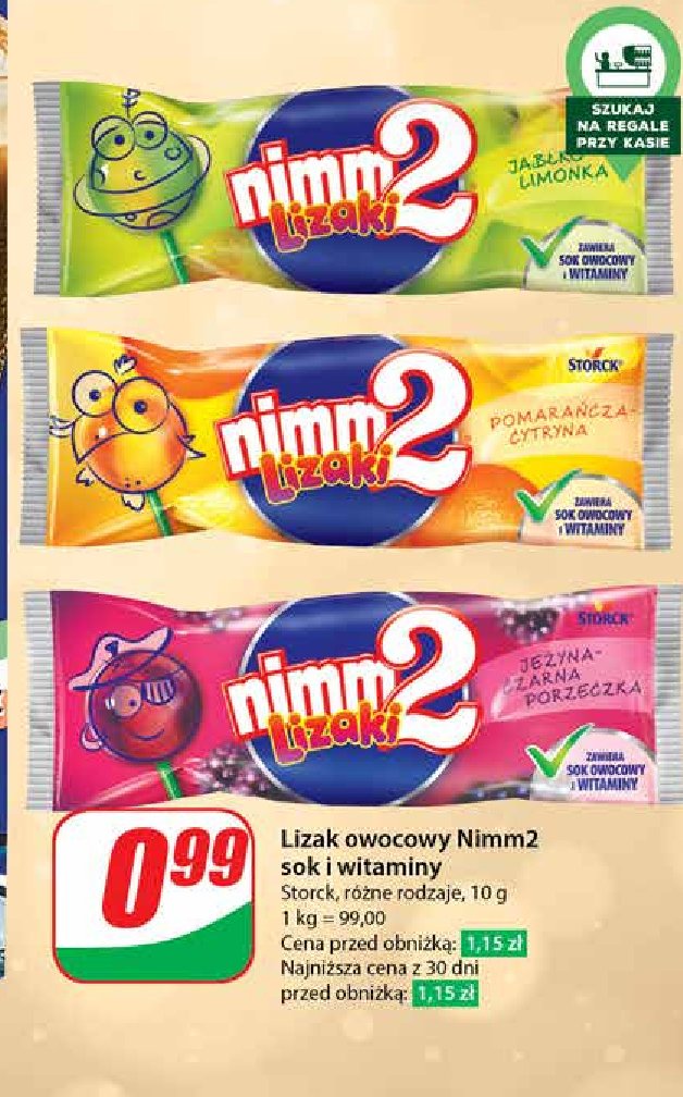 Lizak jabłko limonka Nimm2 lizaki promocja