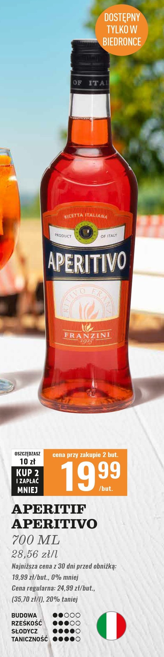 Vermouth APERITIVO ORANGE promocja w Biedronka